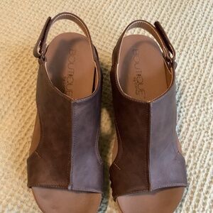 Corkys Carley Brown wedges, size 10